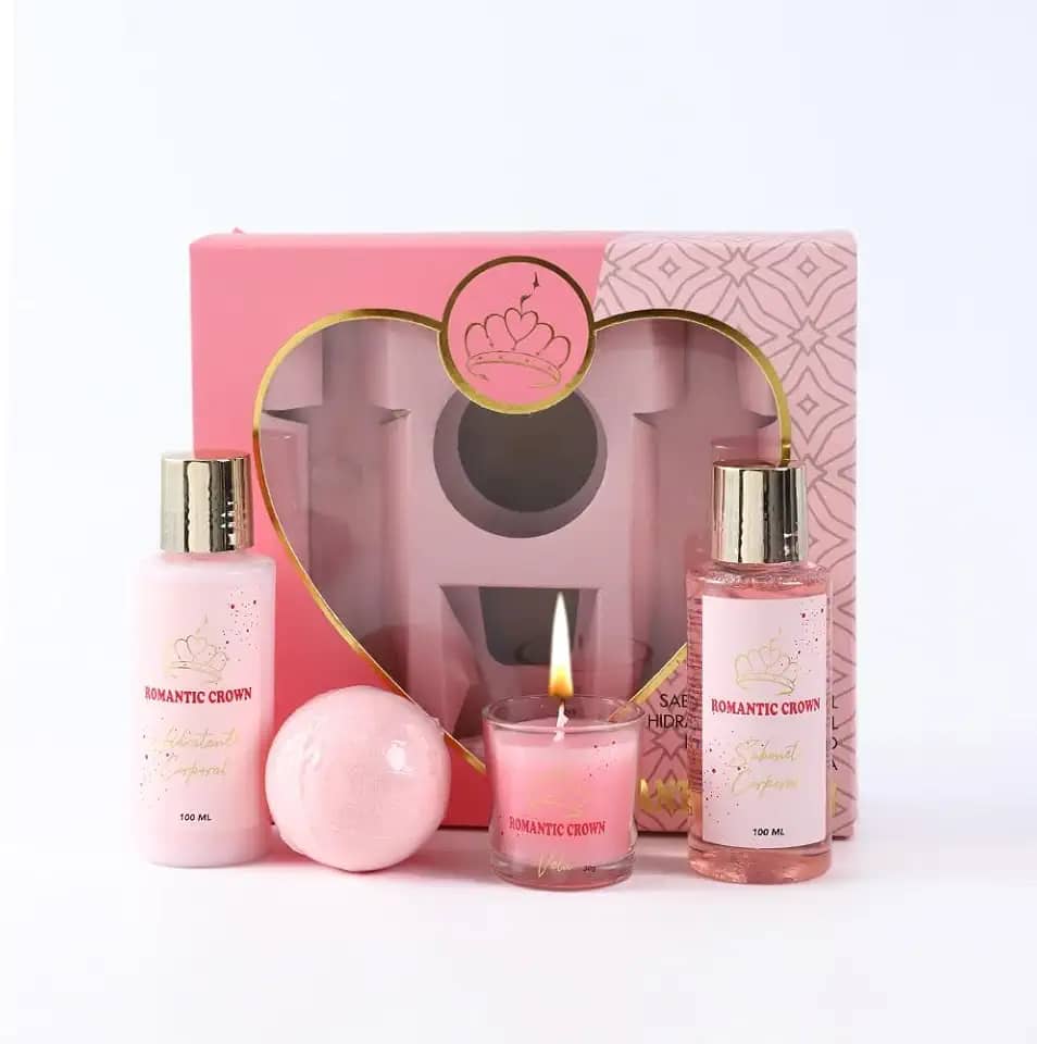 Kit presente de Natal presente SPA feminino para esposa, namorada,mãe com Vela+Sais de Banho+Gel de Banho+Banho de Bola