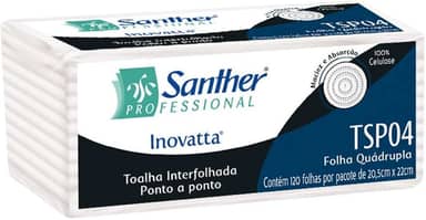 Papel Toalha de Mãos Interfolha Luxo Folha Quádrupla Qualidade Premium - Caixa 1200 Folhas