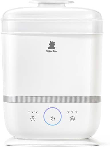 Snow Bear Esterilizador e secador de mamadeiras com tela sensível ao toque, esterilizador de mamadeira 6 em 1 para mamadeiras, chupeta, parte da bomba de leite, 13 mamadeiras, capacidade extra grande