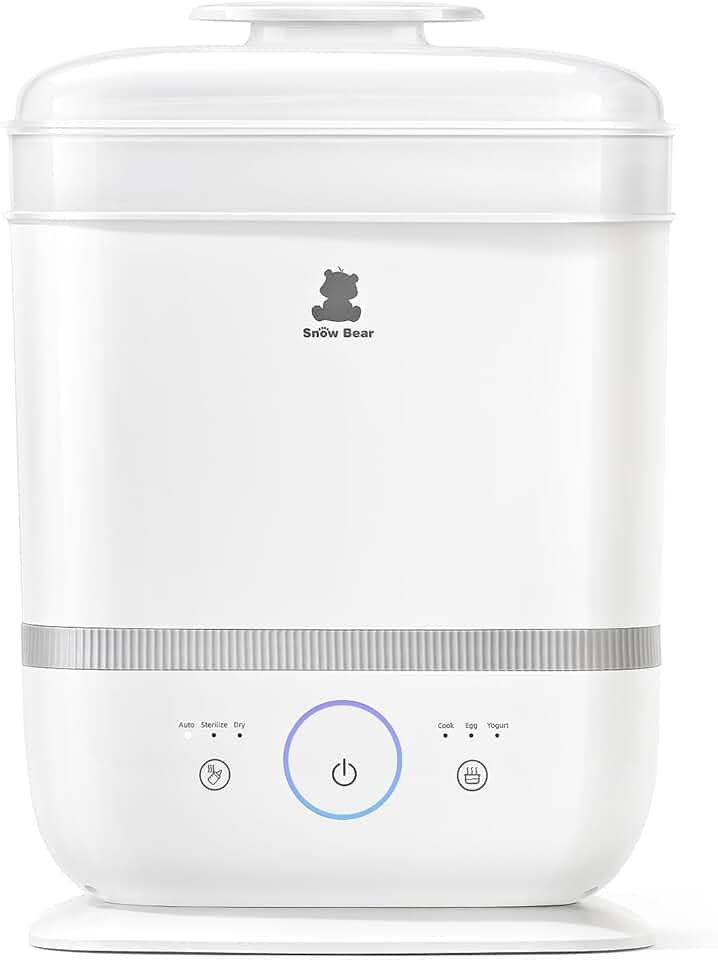 Snow Bear Esterilizador e secador de mamadeiras com tela sensível ao toque, esterilizador de mamadeira 6 em 1 para mamadeiras, chupeta, parte da bomba de leite, 13 mamadeiras, capacidade extra grande