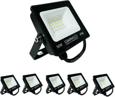 Kit 5 Refletor Led 50w Bivolt Prova D Água 127/220v IP66