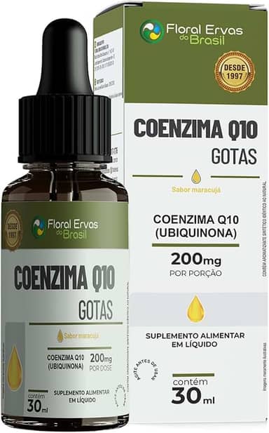 Coenzima Q10 200Mg Gotas Sublingual + Vit E Formula Nano Sabor Maracuja
