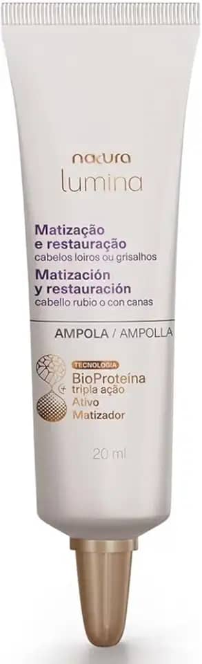 Lumina Ampola Matização e Restauração para Cabelos Loiros ou Grisalhos, com BioProteína, Tripla Ação,Kit com 4x20ml