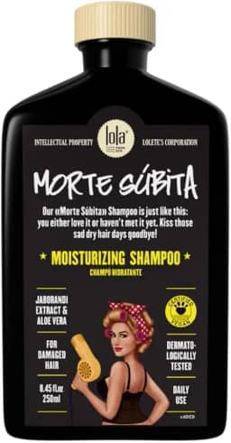 Lola Cosmetics - Morte Subita - Shampoo hidratante para cabelos secos e danificados que foi quimicamente tratado vegano, livre de crueldade, sem parabenos, sem sulfatos, 250 ml