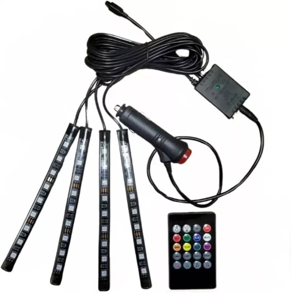KIT ILUMINACAO LED AUTOMOTIVO NEON RGB TUNING CONTROLE 12V