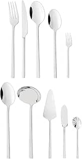 WOLFF - Faqueiro 35 Peças Firenze Aço Inox - Serve 6 Pessos Incluindo Utensílios para Servir - Jogos de Talheres - Mesa Posta - Utensílios de Cozinha, Enxoval, Casamento, Decoração