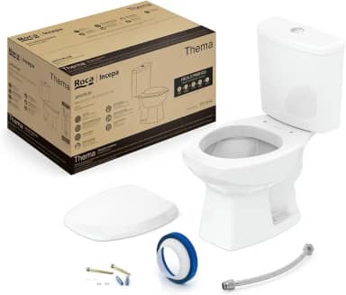 Kit de Bacia com Caixa Assento PP com Queda Amortecida e Complementos de Instalação Thema