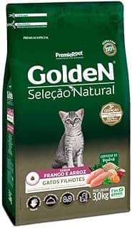 Premier Pet Ração Golden Seleção Natural para Gatos Filhotes Sabor Frango e Arroz, 3kg