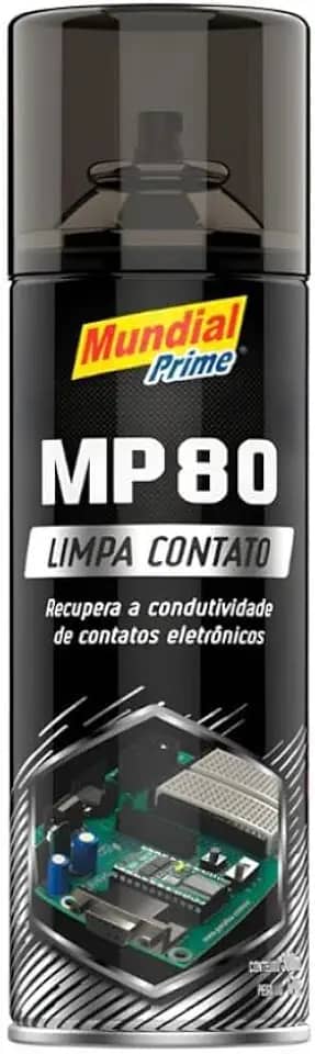 Limpa Contato Elétrico MP80 Mundial Prime, Spray 300ml, Remove Oxidação e Poeira