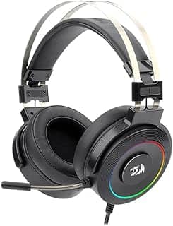 Headset Gamer Redragon Lamia RGB Preto USB Com Microfone e Suporte para Headset - H320RGB
