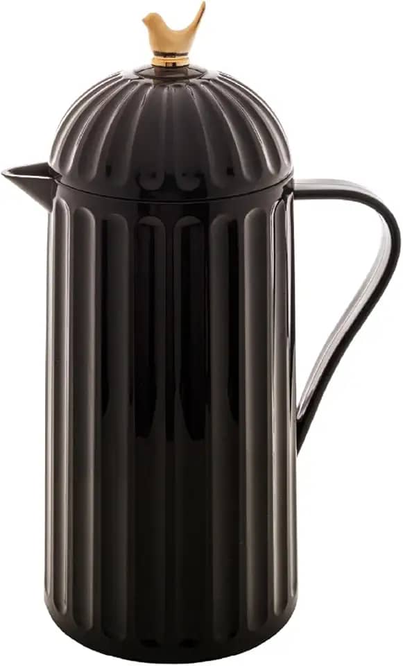 WOLFF Garrafa Térmica de Plástico Bird Preta 1L - Enxoval - Organização - Decoração - Cozinha - Mesa Posta - Utilidades Domésticas - Perfeita Para Café e Chá