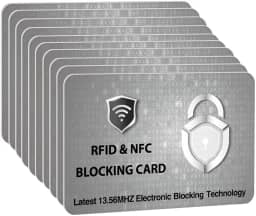 SaiTech IT 10 cartões com bloqueio RFID protegem toda a sua carteira, bolsa e cartões contra roubo NFC sem contato para homens e mulheres - prata PL, Prata, Rf