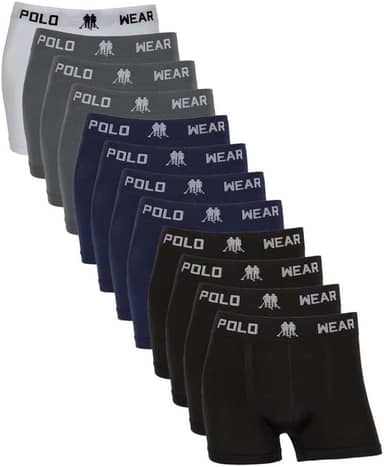 Kit 12 Cuecas Boxer Polo Wear Infantil Criança Menino Microfibra Sortida