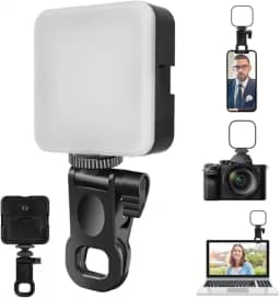 Luz LED Portátil para Gravação de Vídeo | Iluminação Clip-on para Câmera, Celular, Notebook | Brilho Ajustável 3 Níveis | Ideal para TikTok, Vlogs, Videoconferência, Maquiagem | Fixador Versátil