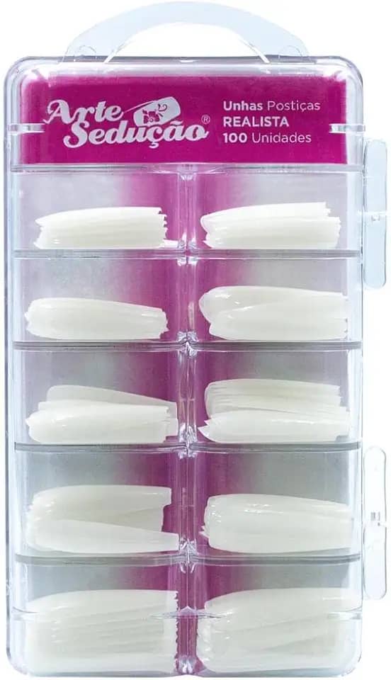 Unhas Postiças Realista Bailarina, 100 Unidades, Arte Sedução