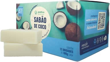 Sabão de Coco em barra Pack com 12 Unidades Vegano - positiv.a eco