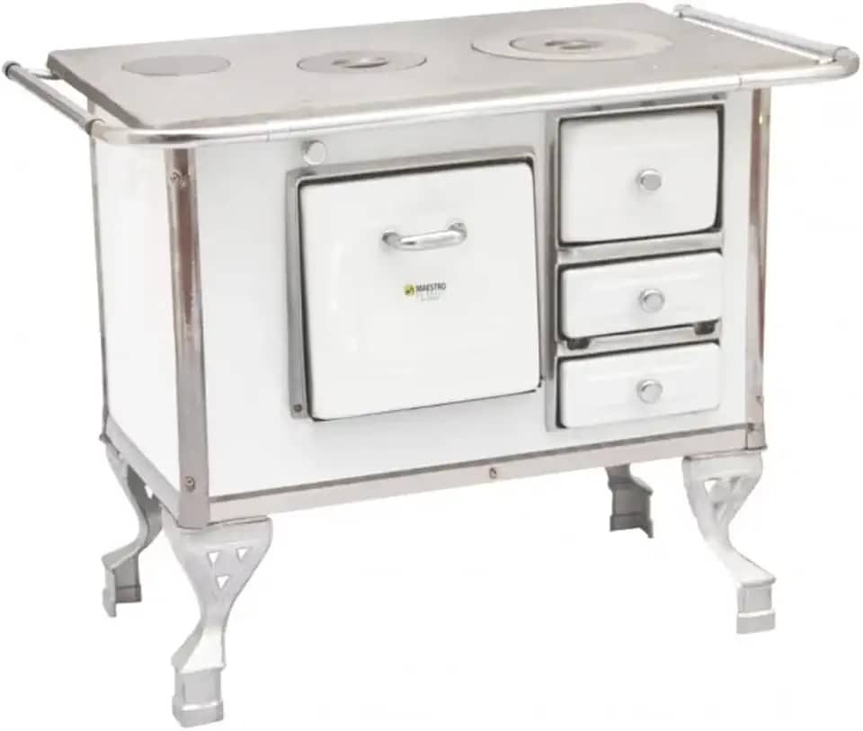 Fogão A Lenha Maestro Nº1 Saida a Esquerda Branco