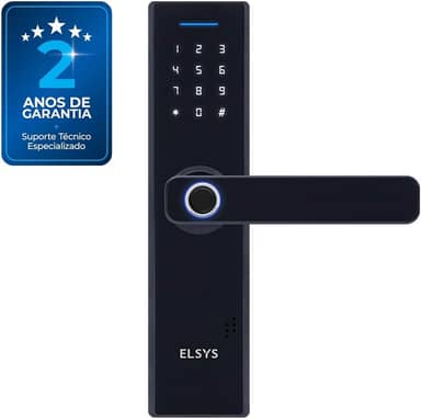 Fechadura Digital de Embutir com Biometria, Elsys, ESF-DE2000B, Preta - Abertura via Biometria e Senha Numérica
