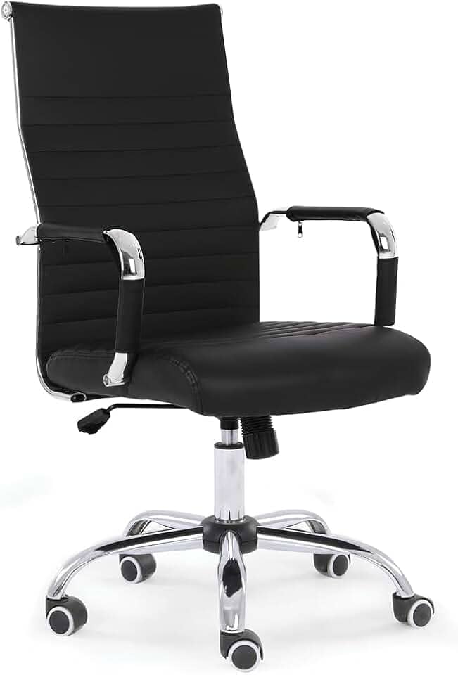 Cadeira de Escritório Moob Chicago Presidente Giratória Com Encosto Prolongado e Função Relax Preta