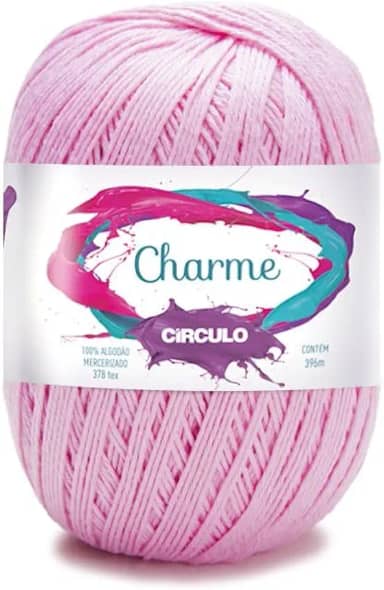 Fio Linha Charme 396m e 150g Ideal p/Crochê e Tricô Marca Círculo (3526 - ROSA CANDY)