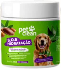 Pet Clean Máscara Hidratação S.O.S Tratamento Cães & Gatos | Cronograma Hidratação, Nutrição, Restauração Profunda Pelos (Hidratação Profunda - Verde)