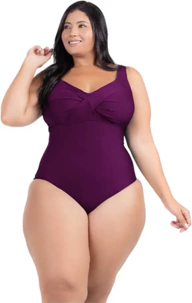 Maiô Plus Size Com Bojo Alta Sustentação Disfarça Barriga Moda Praia Tecido Resistente Forrado Média Compressão