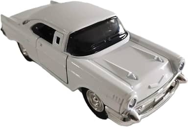 Miniatura de carro Chevrolet Bel Air 1957,Colecionável, Escala 1:32, 13cm, com Sistema de Fricção (Branco)
