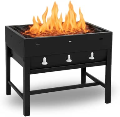 Churrasqueira Portátil a Carvão Dobrável em Aço – Tipo Maleta, Compacta e Resistente, Ideal para Camping, Piquenique, Praia e Viagens.