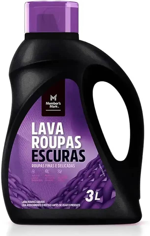 Sabão para Roupas Escuras Lava Roupas Líquido 3L – Protege Cores Pretas e Escuras, Evita Desbotamento, Fórmula Hipoalergênica e Biodegradável, Para Tecidos Finos e Pretos