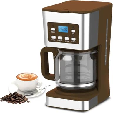 Cafeteira programável para 12 xícaras, máquina de café por gotejamento regular e forte para casa e escritório, jarra de vidro, pausa e servir, desligamento automático, cinza e aço inoxidável