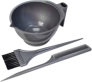 Santa Clara, Kit de tintura, Tijela graduada + pincel para tintura + pente, Prata