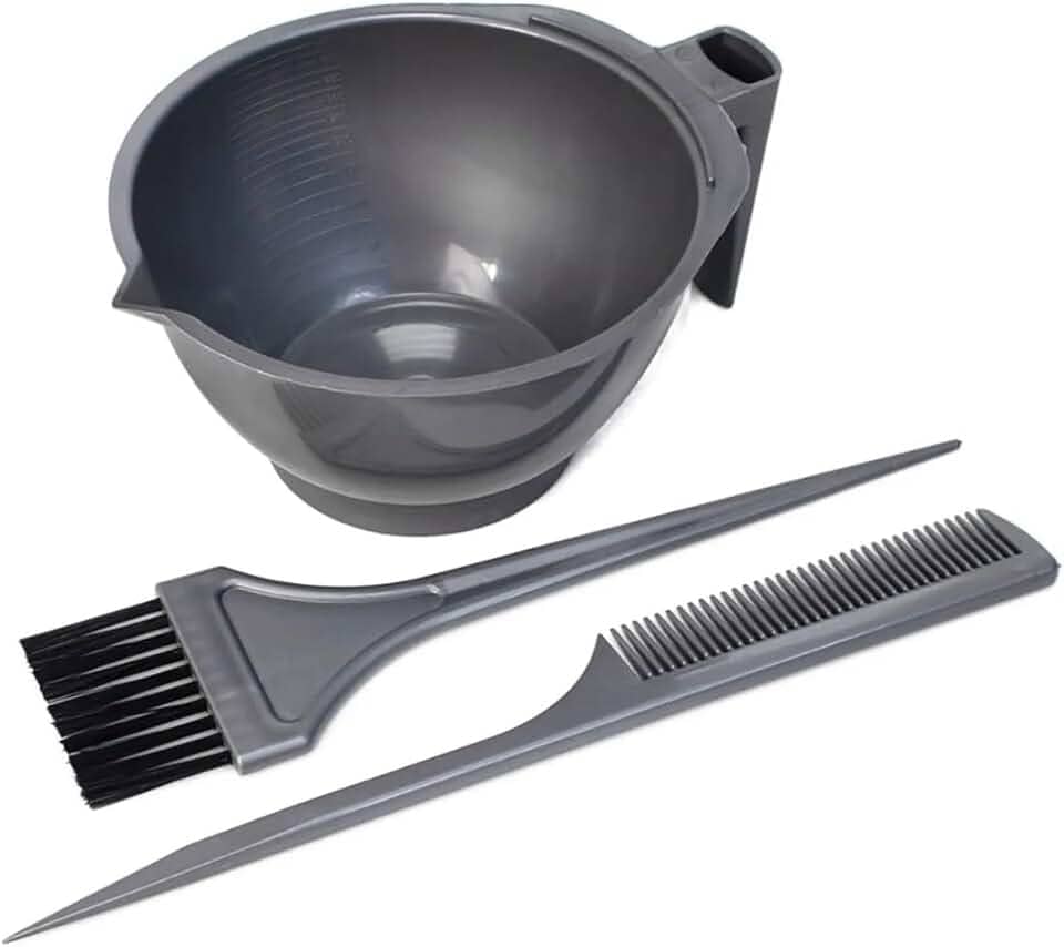 Santa Clara, Kit de tintura, Tijela graduada + pincel para tintura + pente, Prata