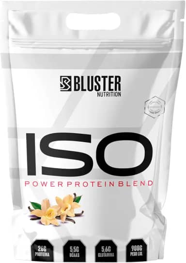 Bluster Nutrition, Whey Isolado, Blend, adoçado com stevia, Sabor baunilha, Pouch, 900 gramas