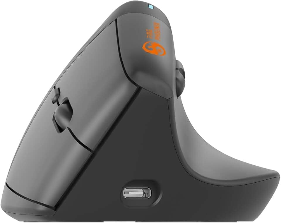 Mouse Bluetooth Sem Fio Wireless Vertical Ergonomico D-m4 (Grafite)