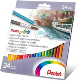Lápis de Aquarela Para Artes Conjunto 24 Cores Pentel sortido