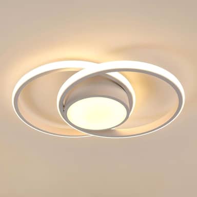 BEMMY Luminária de Teto, Lustre Redondo, Quarto, Cozinha, Sala de Estar, Decoração, Luz de Teto Regulável, Lustre de iluminação tricolor 85-265V (Branco)