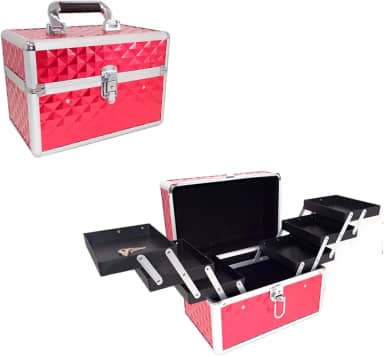 Maleta Para Maquiagem Porta Joias Bijuterias e Acessórios (VERMELHA)