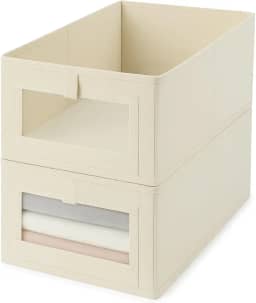 Caixa Organizadora 18L Dobrável com Visor Transparente | Cesto Multiuso para Closet, Armário, Lavanderia e Quarto (2)