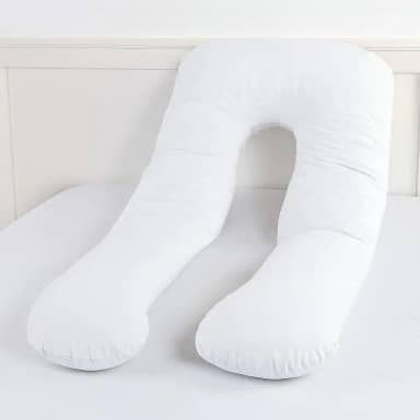 Travesseiro Para Grávida Gestante e Amamentação Repouso Anatômico 100% Algodão Macio Cor (BRANCA)