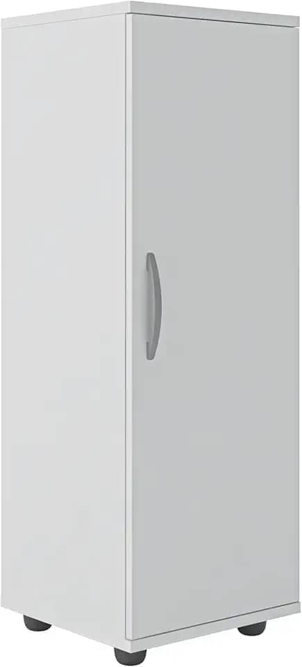 Armário Multiuso 1 Porta, Organizador com Prateleiras Viena - Branco