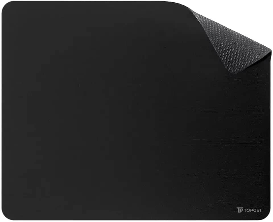 Mouse Pad TopGet ProControl | Gamer & Home Office | Precisão, Deslize Suave | Base Borracha Antiderrapante, Poliéster Durável | 22x18 cm (Preto)