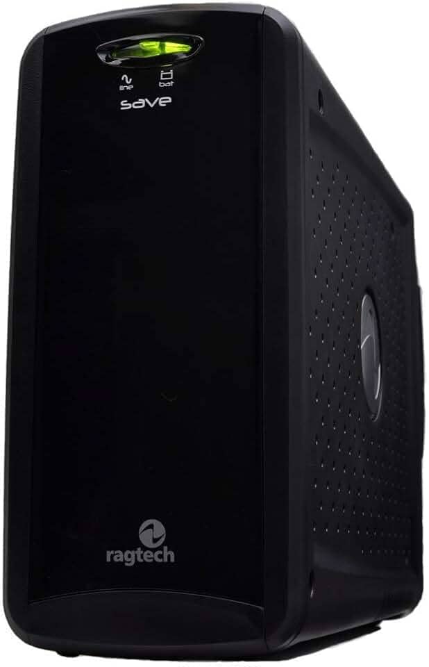 RAGTECH – Nobreak New Save Home NSH 600 – 600VA/300W – 1 bateria 12V/5Ah – Bivolt – 6 tomadas – Modelo 4125