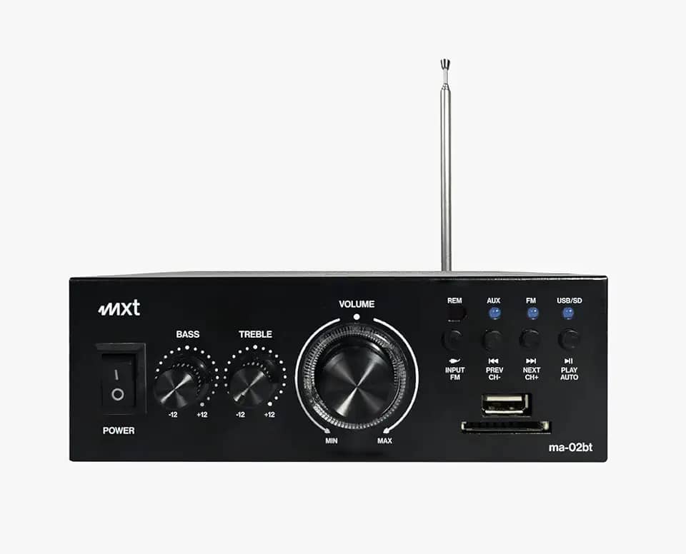 Amplificador Receiver Para Caixa de Som Ambiente com Bluetooth USB SD CARD FM 60W