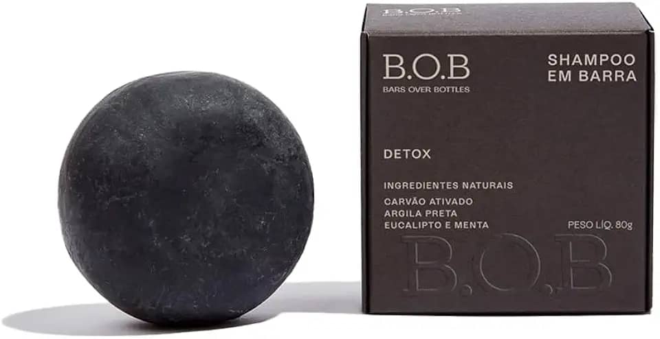 B.O.B Bars Over Bottles B.O.B Shampoo Em Barra Detox 80G