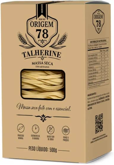 Macarrão Talherine Origem 78-500 g - Com Farinha Italiana Importada - Feito com Farinha Italiana Moldada e Secada Lentamente - Pasta italiana artesanal FARFALLE.