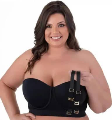 Sutiã Tomara Que Caia Plus Size Ultra Reforçado Vislumbre 1046 (50, Preto)