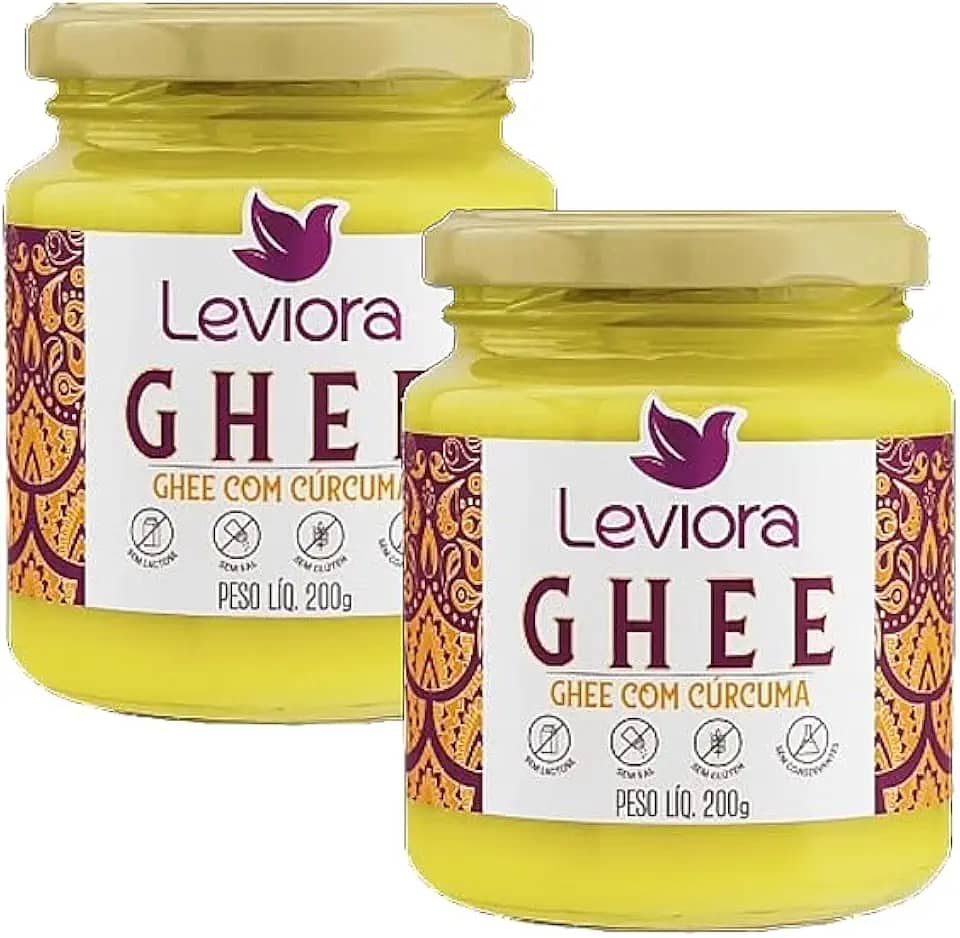 Kit 2X: Manteiga Ghee com Cúrcuma Sem Lactose Leviora 200g