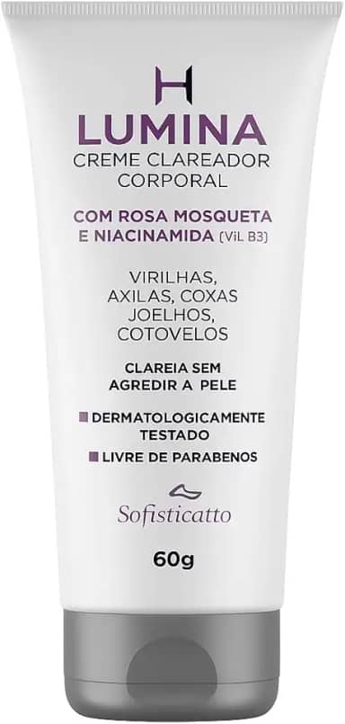 Creme Clareador Lumina 60g Sofisticatto – Clareia Virilhas, Axilas, Joelhos e Cotovelos + Sachê