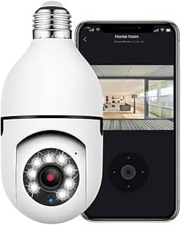 Câmera de Segurança em Lâmpada Wi-Fi, 360°, Full HD 1080P, Visão Noturna, Detecção de Movimento, Prova D'água, Bivolt - Premium