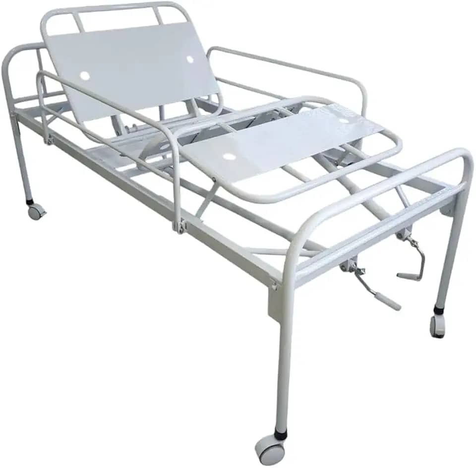 Cama Hospitalar Manual 2 Manivelas Com Rodízios Até 200kg